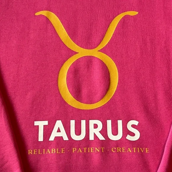 Anthropologie The Zodiac Pink Taurus Sweatshirt, Medium, NWT - Picture 5 of 9